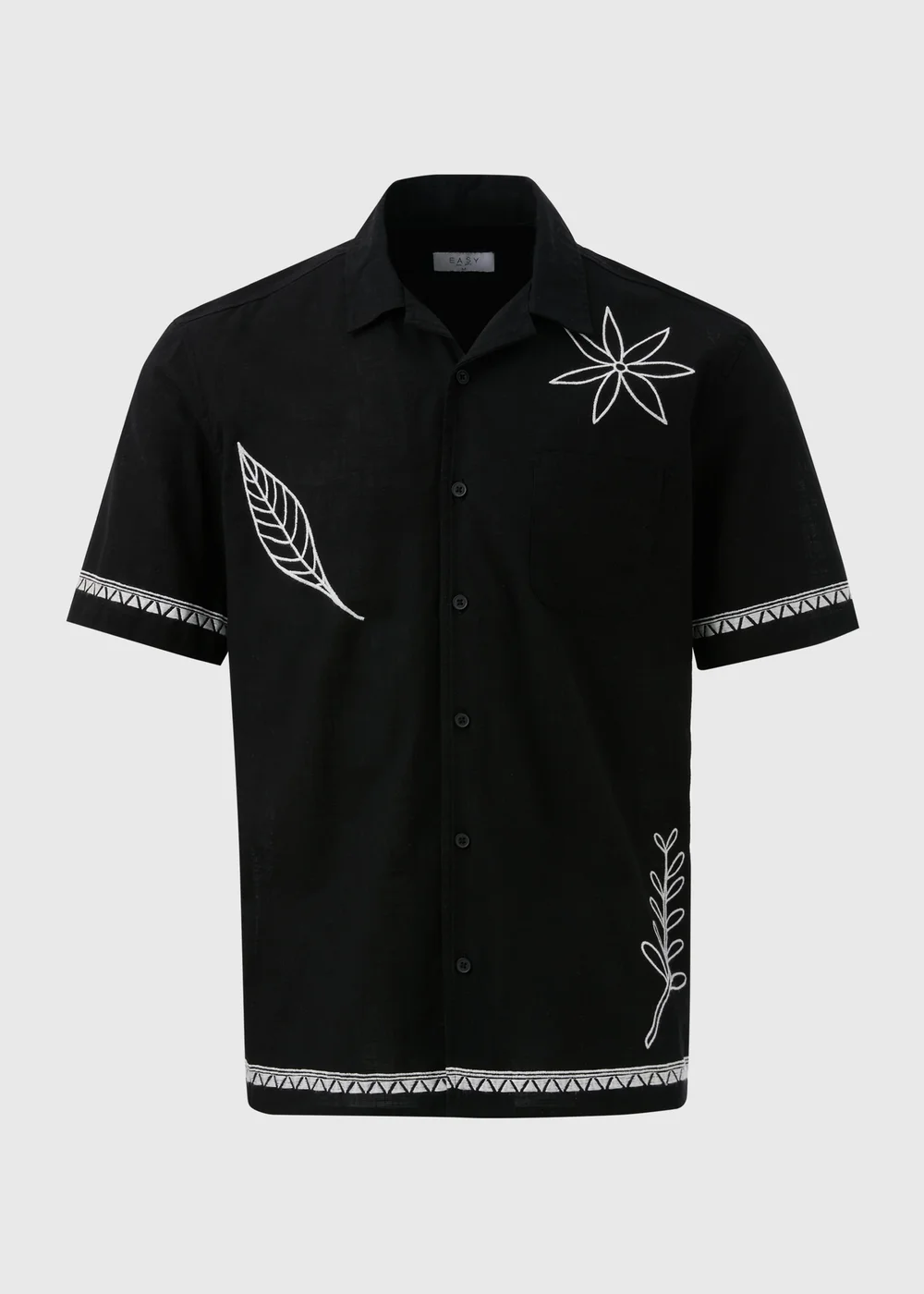Black Leaf Embroidered Shirt - S Image 5