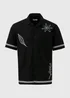 Black Leaf Embroidered Shirt - S Image 5