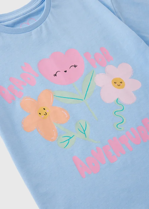 Girls Blue Flower T-Shirt (1-7yrs) - 1-1.5 Yrs Image 2