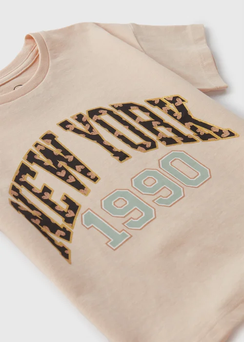 Girls Beige NEW YORK T-Shirt (1-7yrs) - 1-1.5 Yrs Image 2