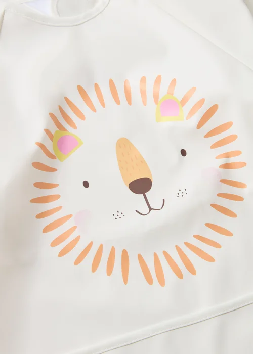 Baby White Lion Coverall Bib - One Size Image 2