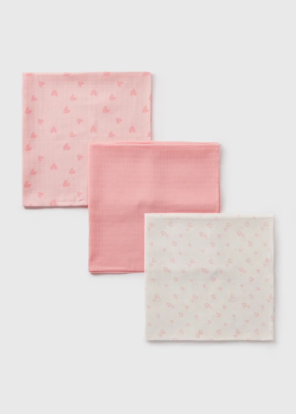3 Pack Baby Pink Muslin Squares - One Size Image 2