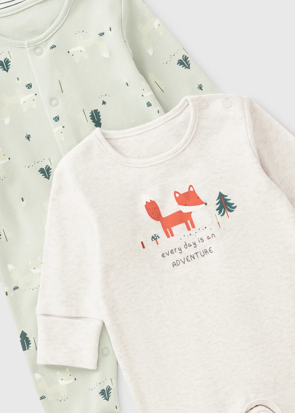 3 Pack Green Fox Sleepsuits - Age 0 - 3 Months Image 2