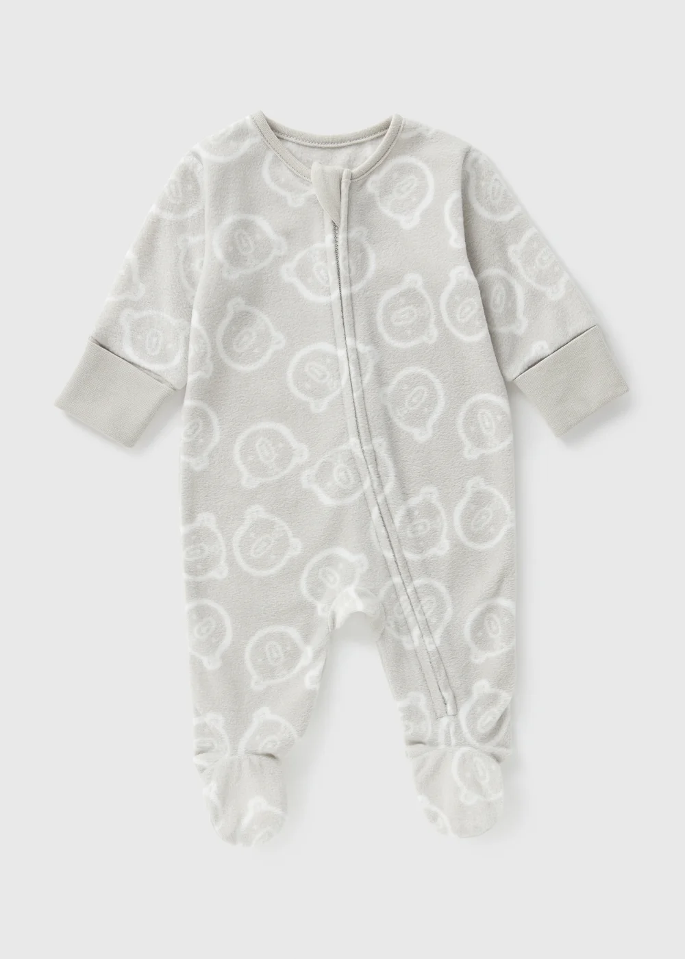 Baby Grey Bear Fleece Sleepsuit (Newborn-18mths) - Age 0 - 3 Months Image 1