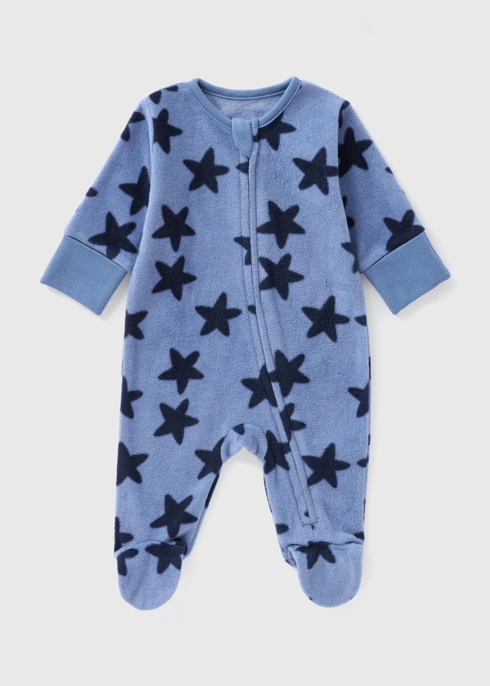 Baby Blue Star Fleece Sleepsuit (Newborn-18mths) - Age 0 - 3 Months Image 1
