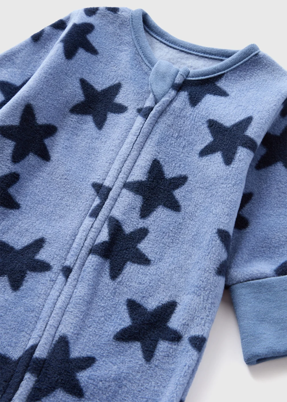 Baby Blue Star Fleece Sleepsuit (Newborn-18mths) - Age 0 - 3 Months Image 2