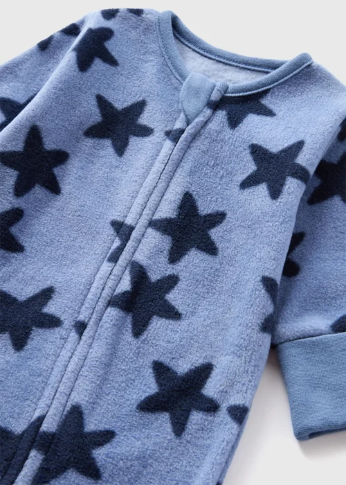 Baby Blue Star Fleece Sleepsuit (Newborn-18mths) - Age 0 - 3 Months Image 2