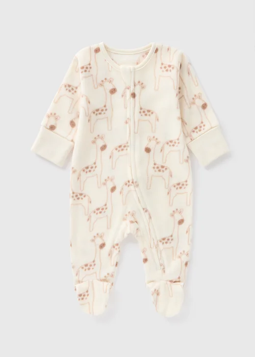 Baby Giraffe Fleece Sleepsuit (Newborn-18mths) - Age 0 - 3 Months Image 1
