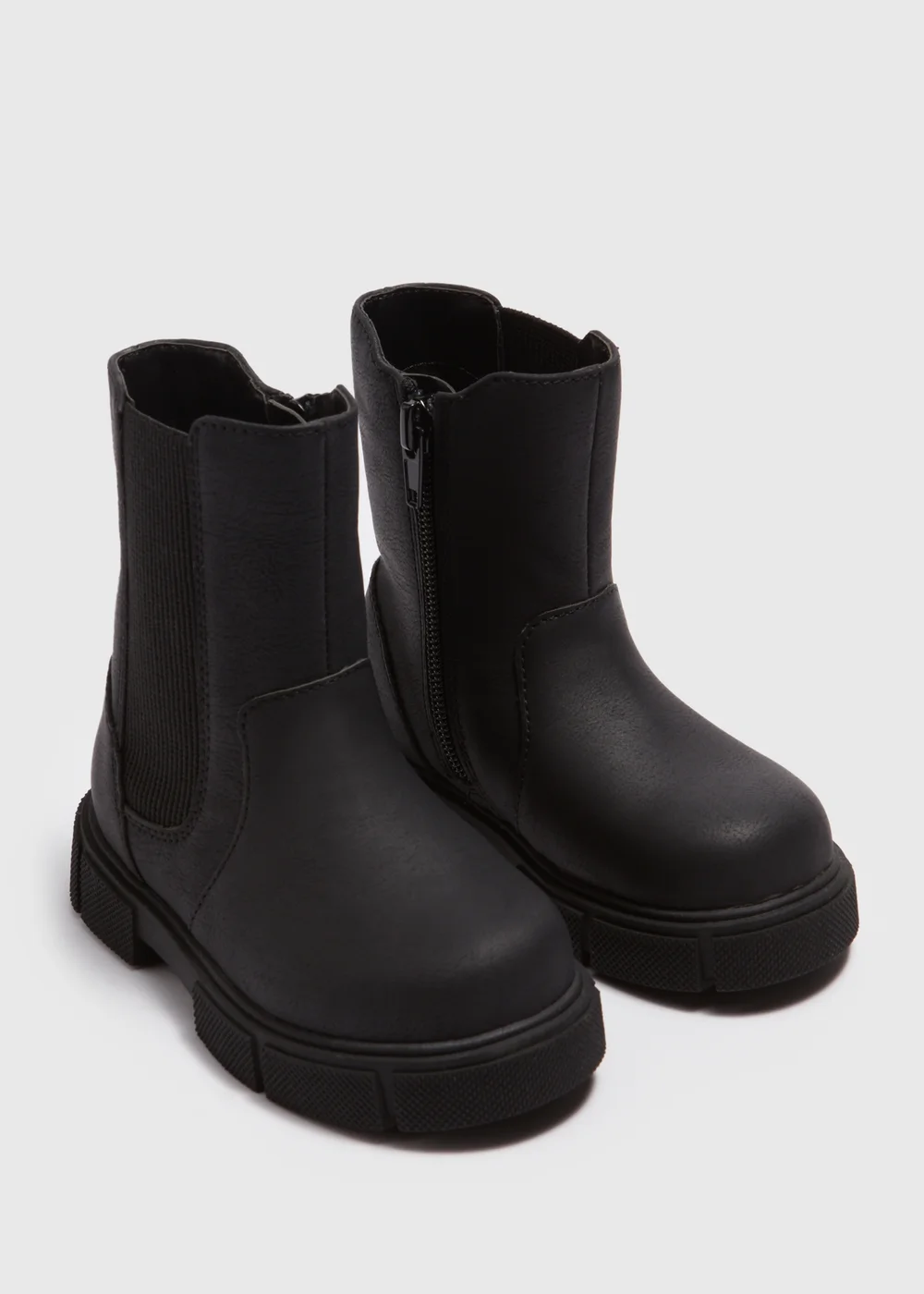 Girls Black Mid Calf Chelsea Boots (Younger 4-9) - Size 4 Infants Image 1