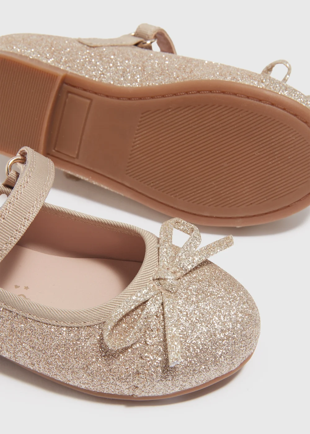 Girls Gold Glitter Ballet Shoes (Younger 4-Older 2) - 6 Infant Image 2