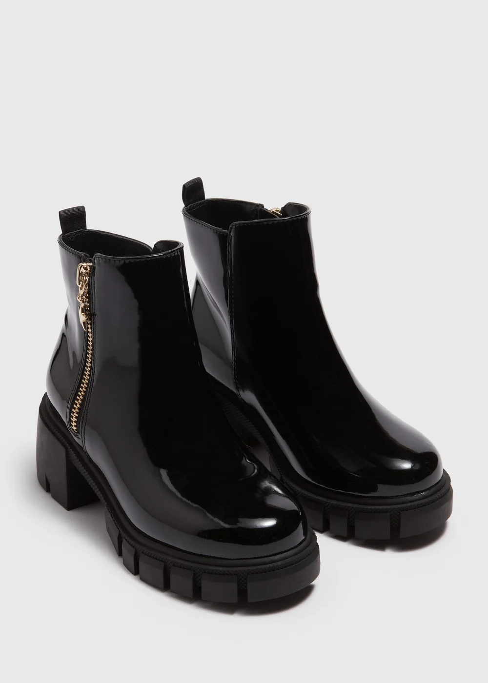 Girls Black Heeled Zip Boots (Younger 12-Older 5) - Size 1 Image 1