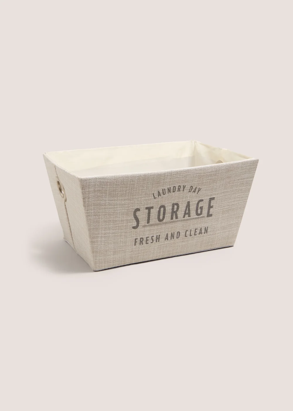 White Linen Laundry Tray Image 1