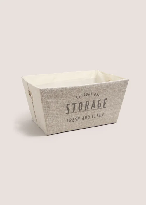 White Linen Laundry Tray Image 1
