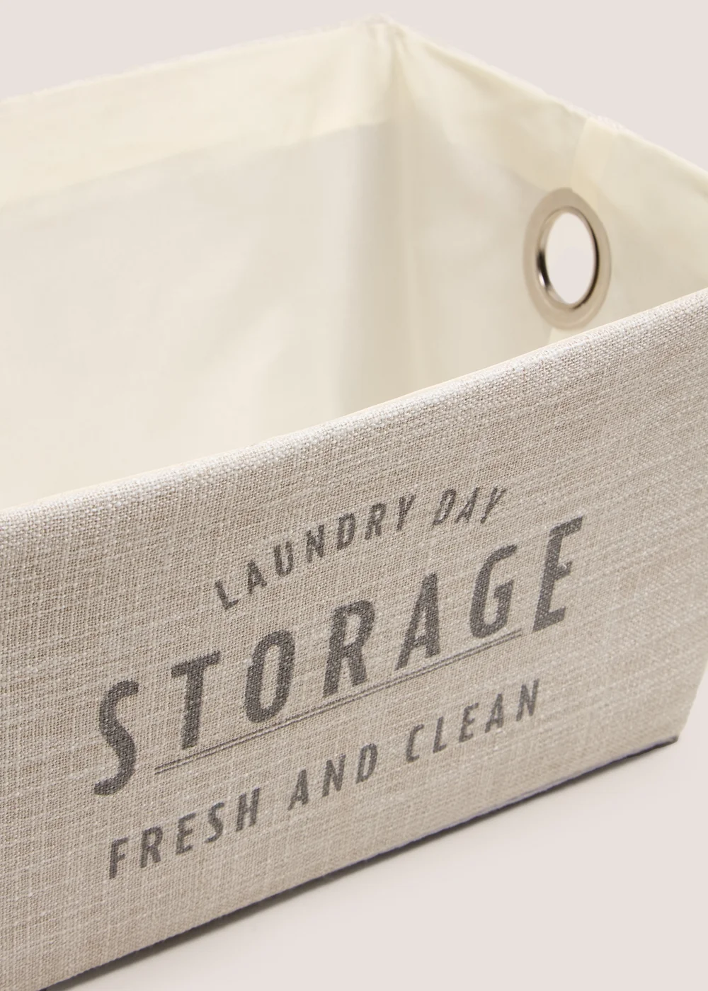 White Linen Laundry Tray Image 2