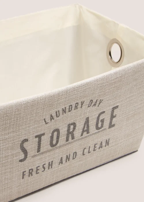 White Linen Laundry Tray Image 2