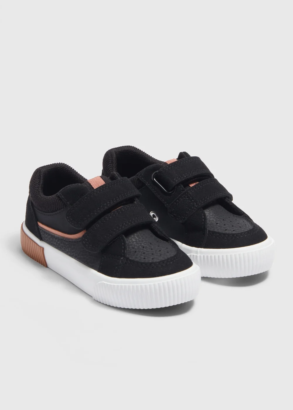Black PU Trainers (Younger 4-9) - Size 4 Infants Image 1