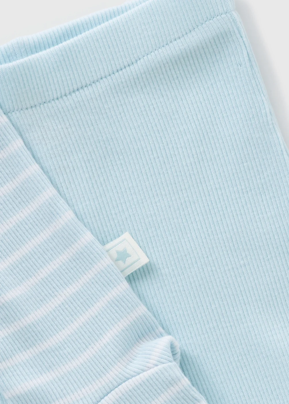 2 Pack Baby Blue Ribbed Leggings (Newborn-18mths) - First Size Image 2