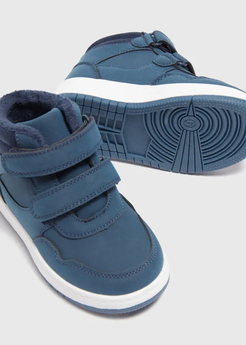 Boys Blue High Top Trainers (Younger 4-12) - Size 4 Infants Image 2