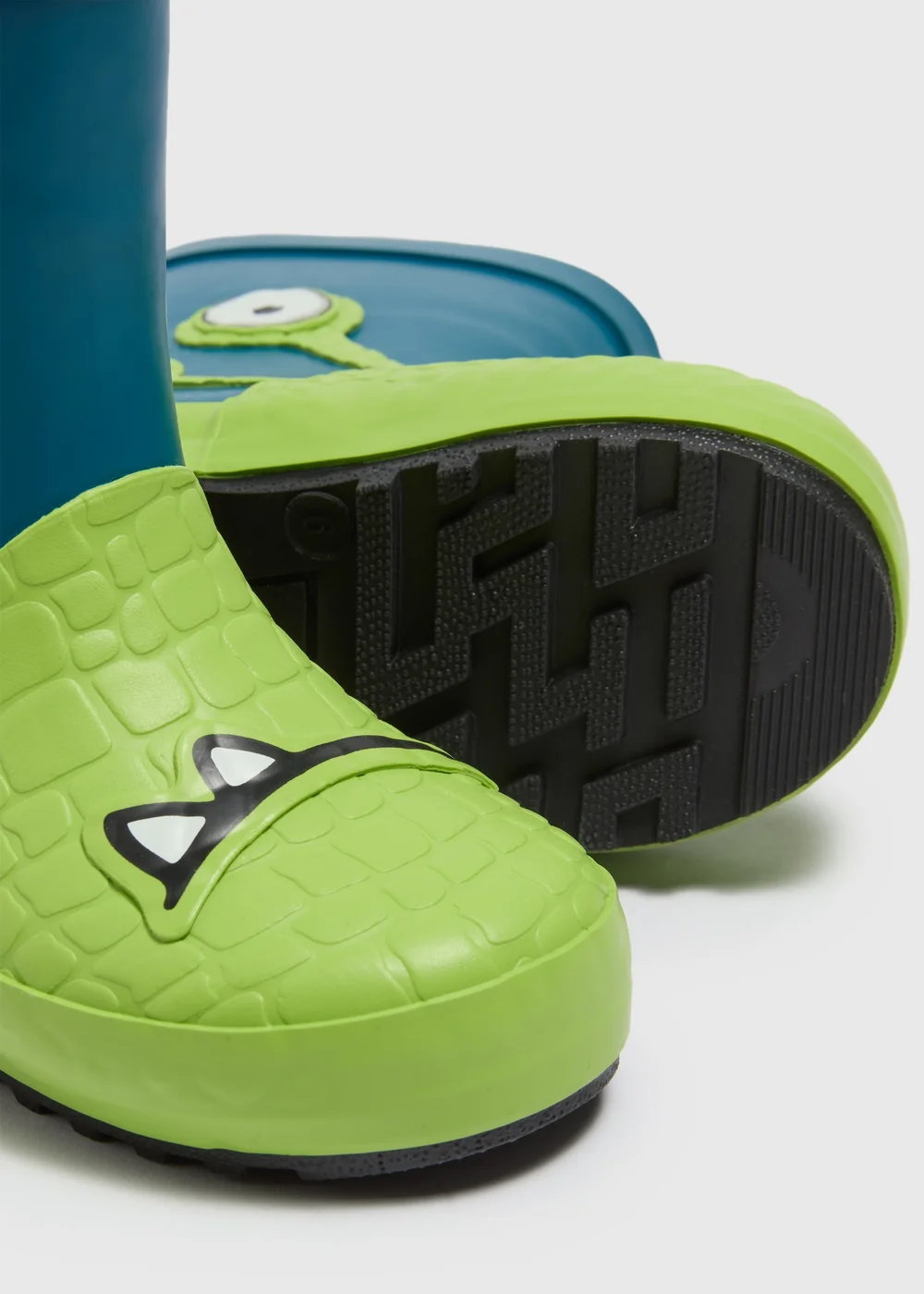 Boys Blue Monster Fleece Lined Wellies (Younger 4-12) - Size 4 Infants Image 2