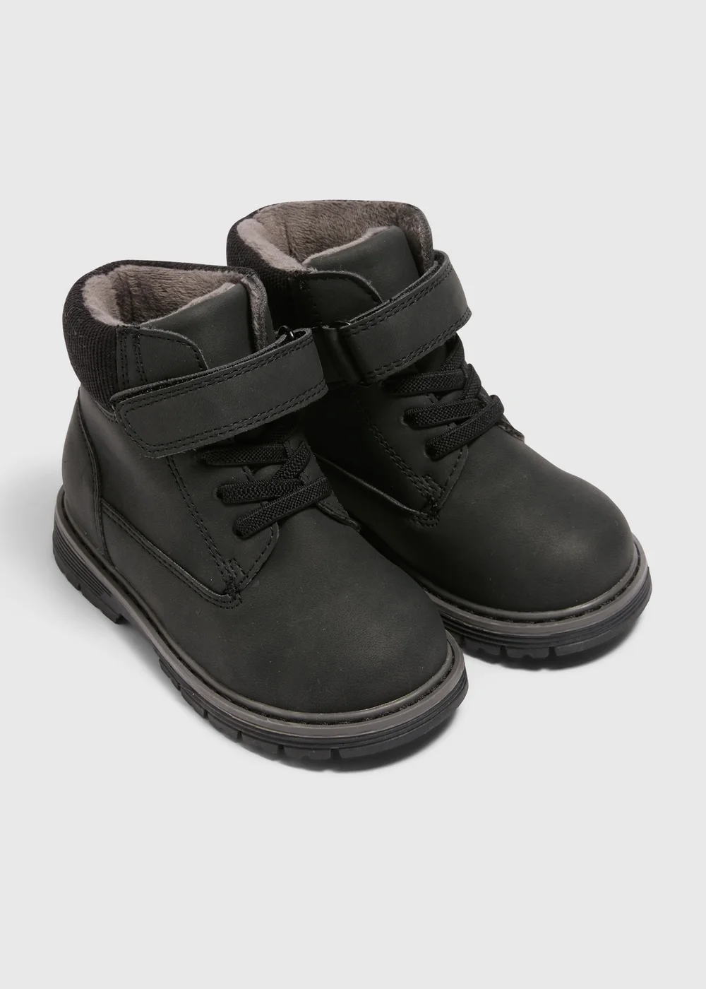 Boys Black Hiker Boots (Younger 4-12) - 6 Infant Image 1