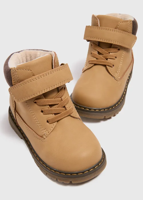 Boys Tan Hiker Boots (Younger 4-12) - 6 Infant Image 2