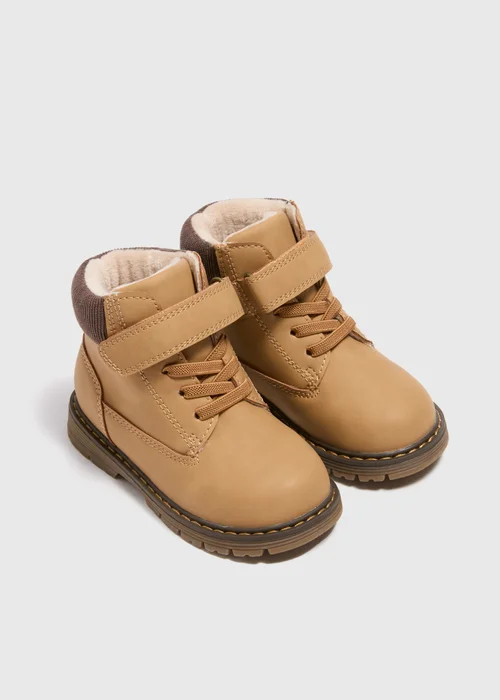Boys Tan Hiker Boots (Younger 4-12) - 6 Infant Image 1