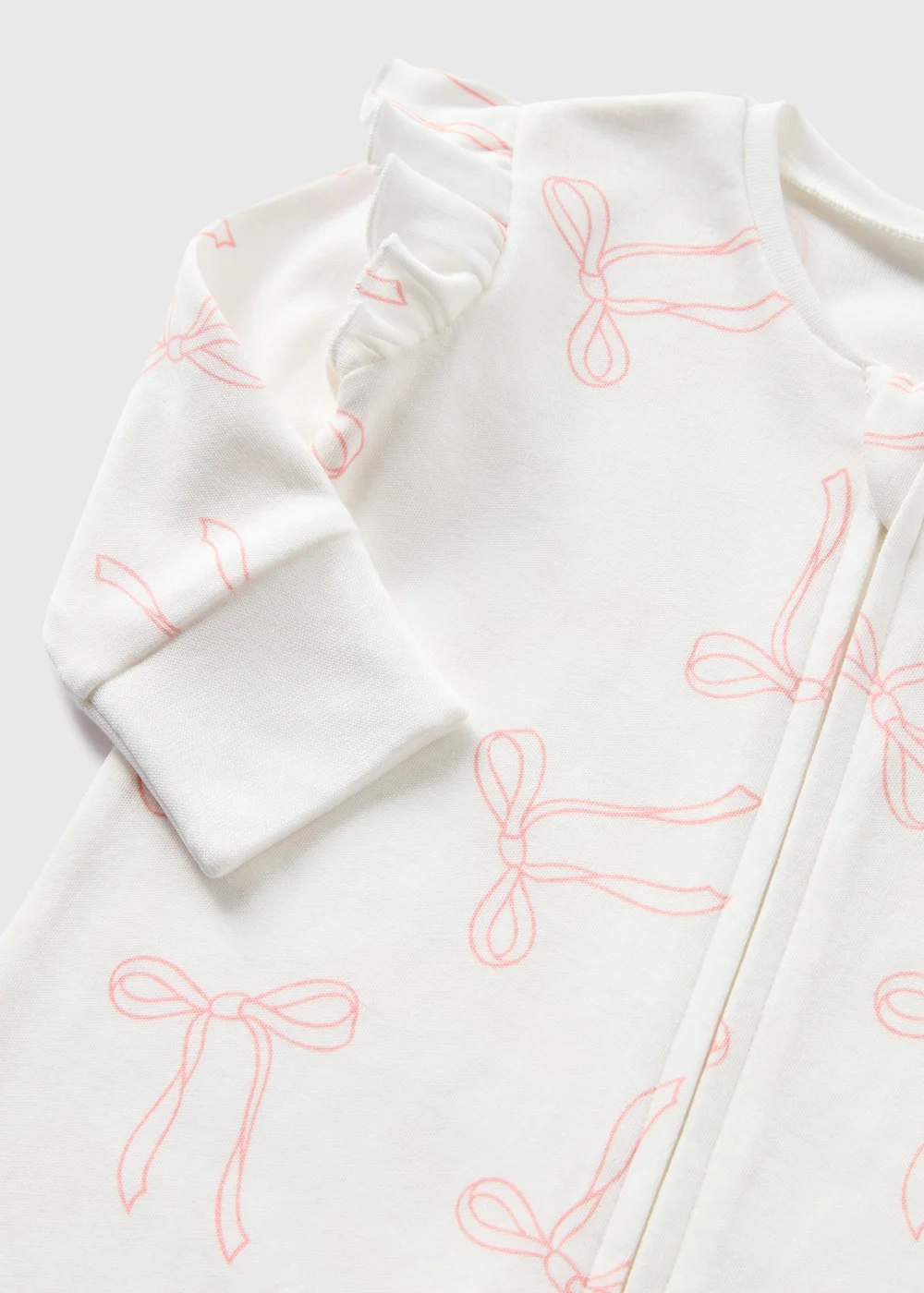 Baby Cream Bow Sleepsuit (Newborn-18mths) - Age 0 - 3 Months Image 2