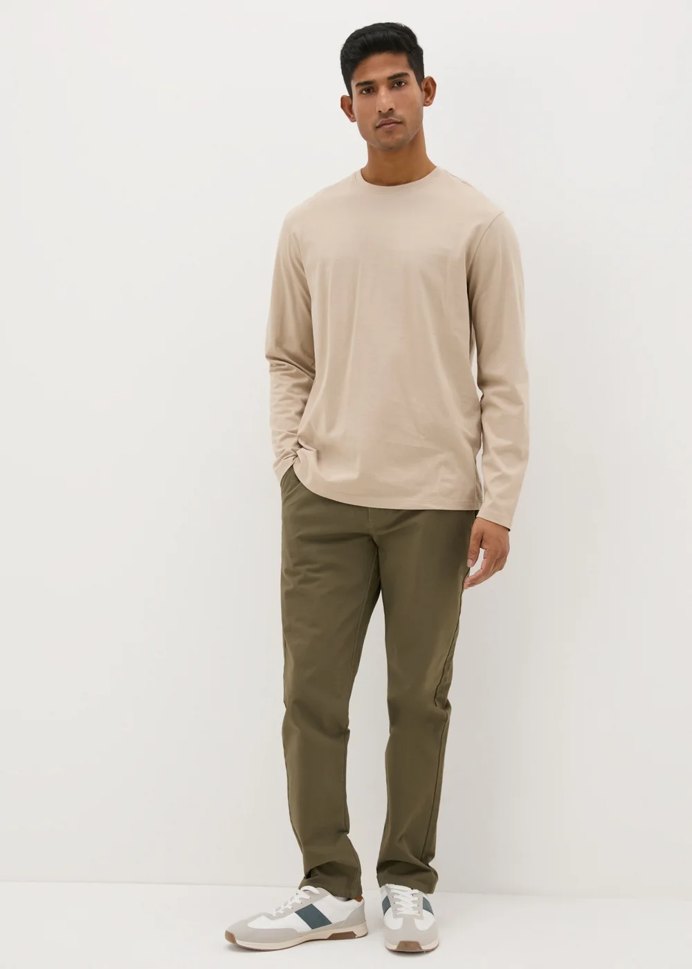 Khaki Flex Chinos - 30 Waist Regular Image 1