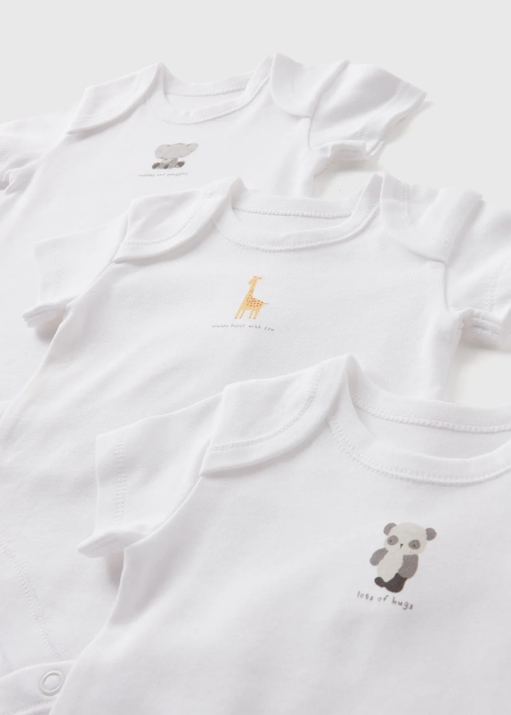 5 Pack Baby White Animal Bodysuits (Newborn-23mths) - 0-3 months Image 2