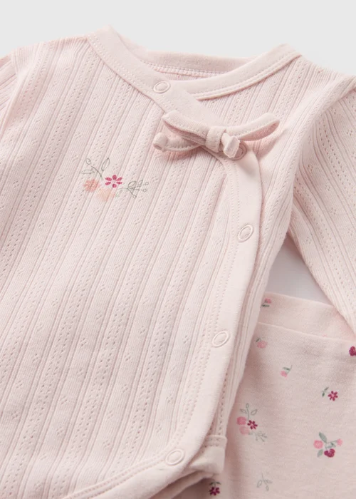 Baby Pink Bodysuit & Leggings Set (Newborn-18mths) - Age 0 - 3 Months Image 2