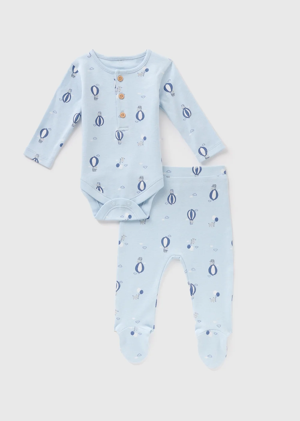 Baby Blue Balloon Bodysuit & Leggings Set (Newborn-18mths) - Age 0 - 3 Months Image 1