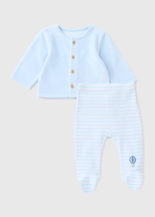 Baby Blue Top & Legging Set (Newborn-18mths) - Age 0 - 3 Months Image 1