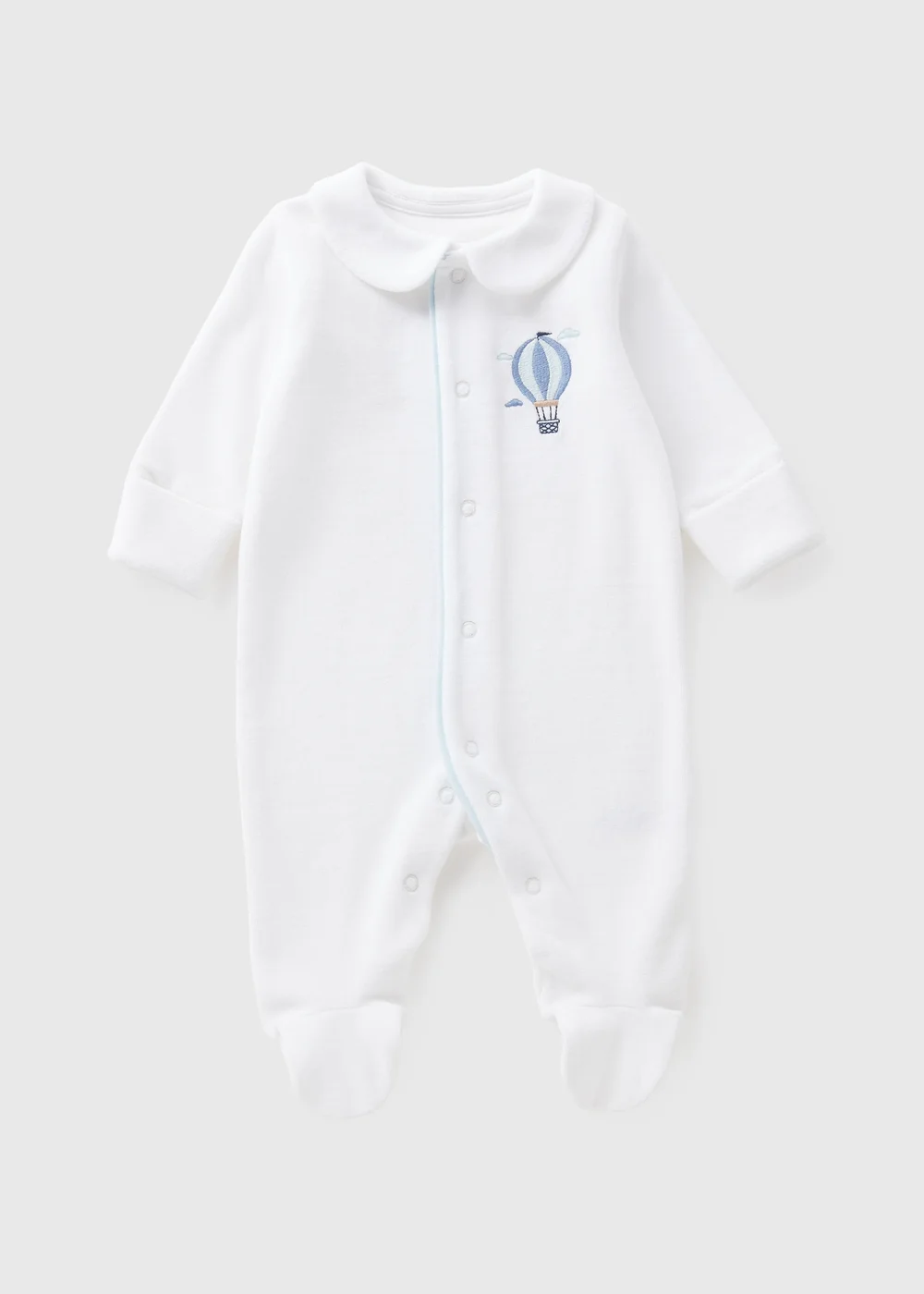 Baby White Soft Balloon Sleepsuit (Newborn-18mths) - Age 0 - 3 Months Image 1