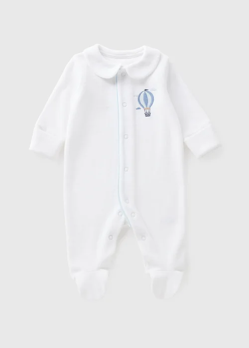 Baby White Soft Balloon Sleepsuit (Newborn-18mths) - Age 0 - 3 Months Image 1