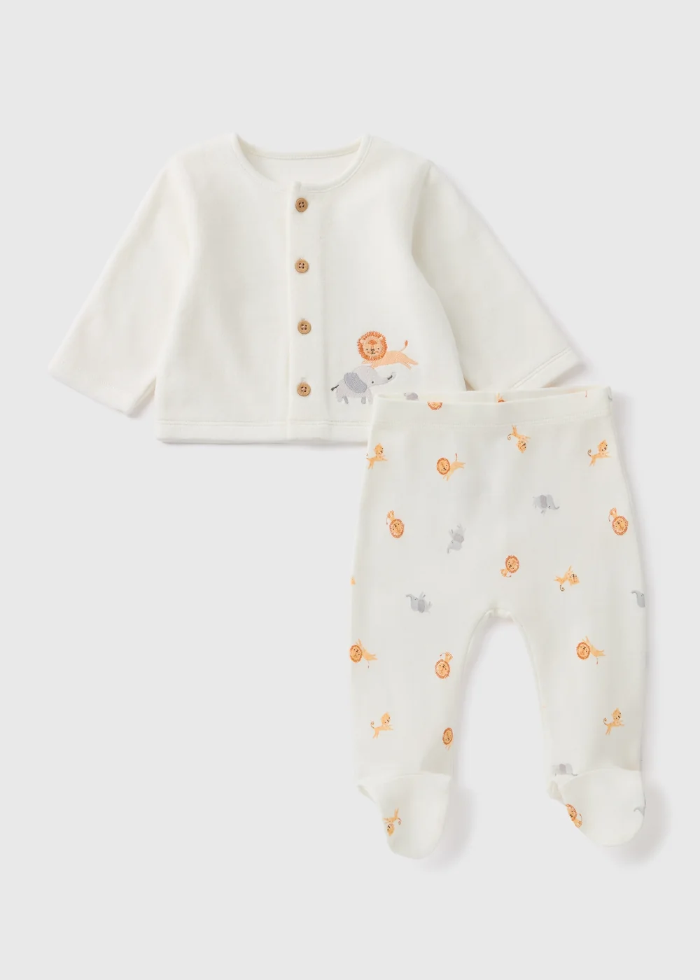 Baby Oatmeal Safari Top & Trouser Set (Newborn-18mths) - Age 0 - 3 Months Image 1