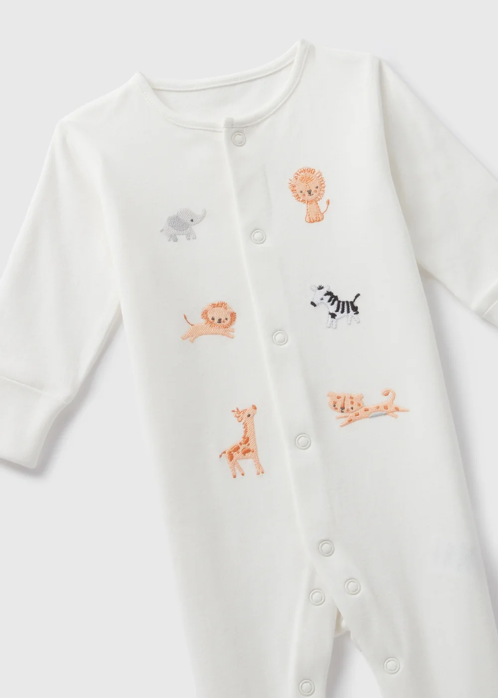 Baby Cream Safari Sleepsuit (Newborn-18mths) - Age 0 - 3 Months Image 2