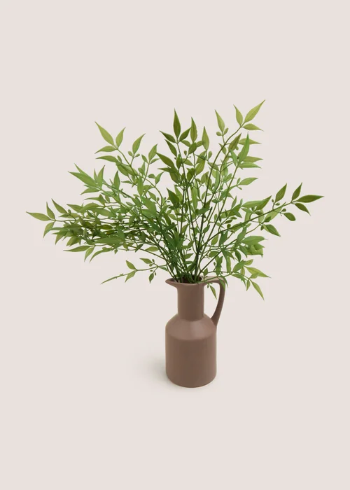 Green Leafy Plant in Brown Jug (34cmx34cmx50cm) Image 1