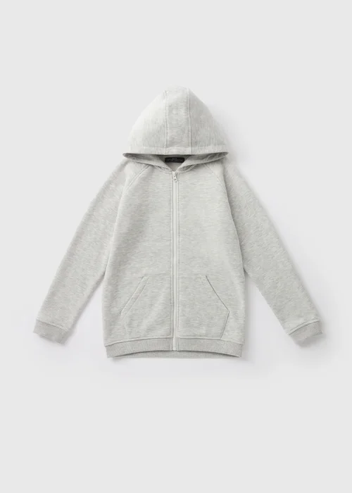 Boys Grey Zip Up Hoodie (7-15yrs) - 7 Yrs Image 1