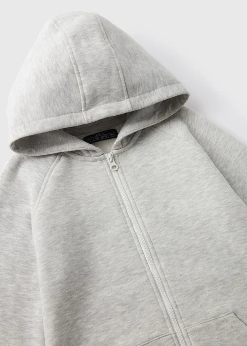 Boys Grey Zip Up Hoodie (7-15yrs) - 7 Yrs Image 2