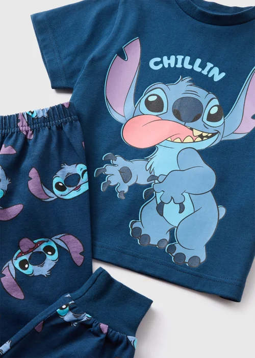 Disney Kids Stitch Top & Bottom Pyjama Set (1-7yrs) - 1 half year to 2 Image 2