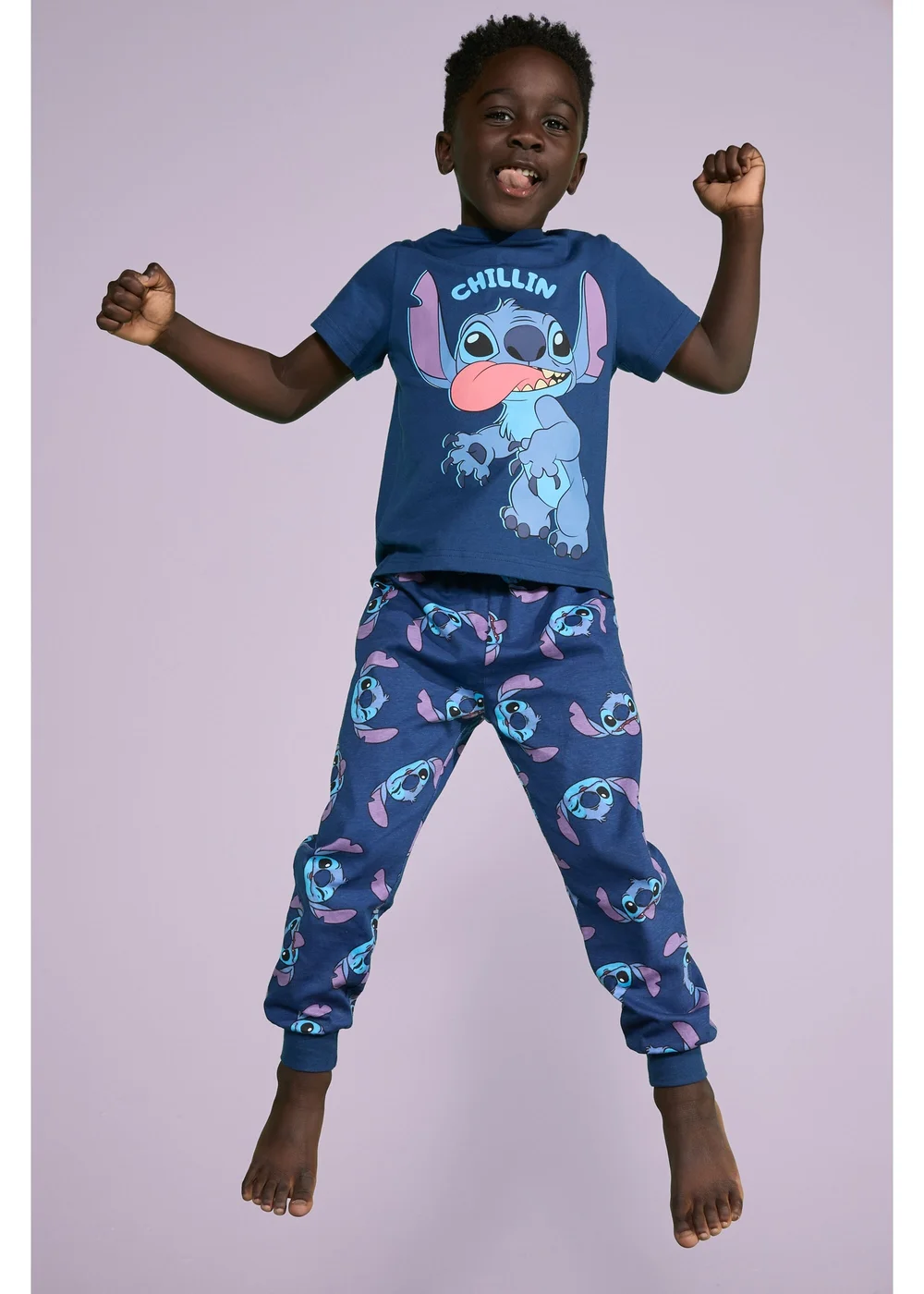 Disney Kids Stitch Top & Bottom Pyjama Set (1-7yrs) - 1 half year to 2 Image 3