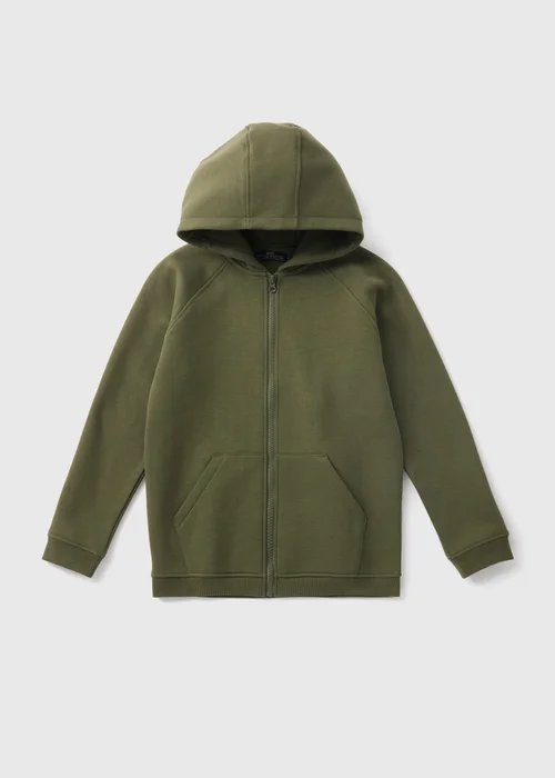 Boys Khaki Zip Up Hoodie (7-15yrs) - 7 Yrs Image 1
