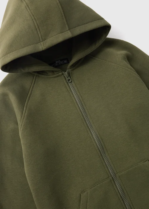 Boys Khaki Zip Up Hoodie (7-15yrs) - 7 Yrs Image 2