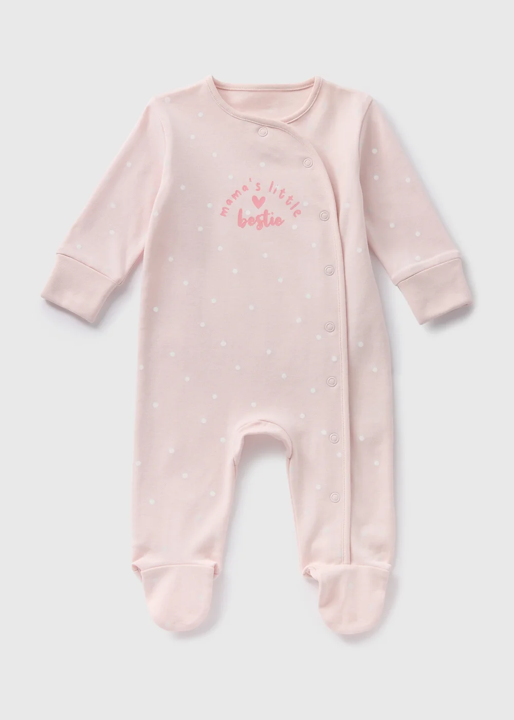 Baby Pink Mama's Little Bestie Sleepsuit (Newborn-18mths) - Age 0 - 3 Months Image 1