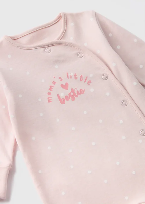 Baby Pink Mama's Little Bestie Sleepsuit (Newborn-18mths) - Age 0 - 3 Months Image 2