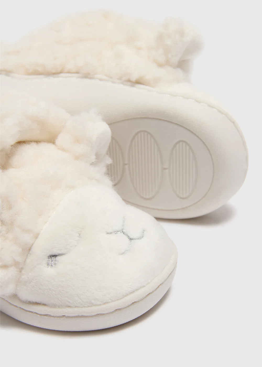 Kids Cream Sheep Slippers (Younger 4-12) - Size 4 Infants Image 2
