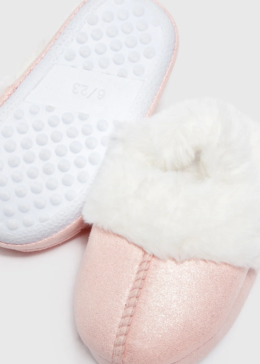 Girls Pink Snug Mule Slippers (Younger 4-12) - 6 Infant Image 2