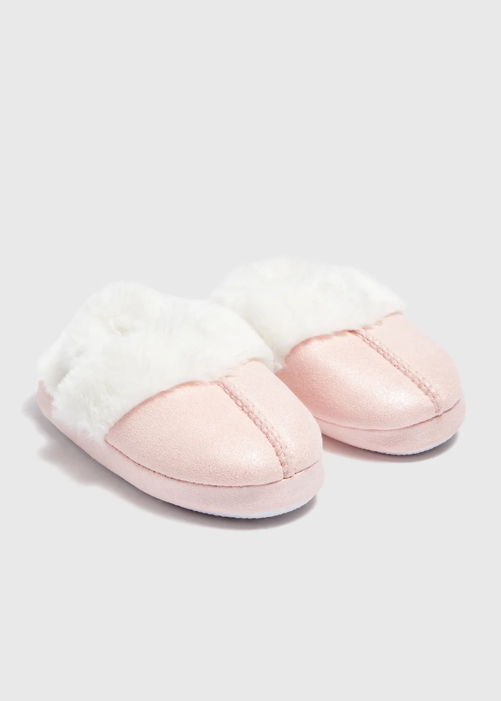 Girls Pink Snug Mule Slippers (Younger 4-12) - 6 Infant Image 1