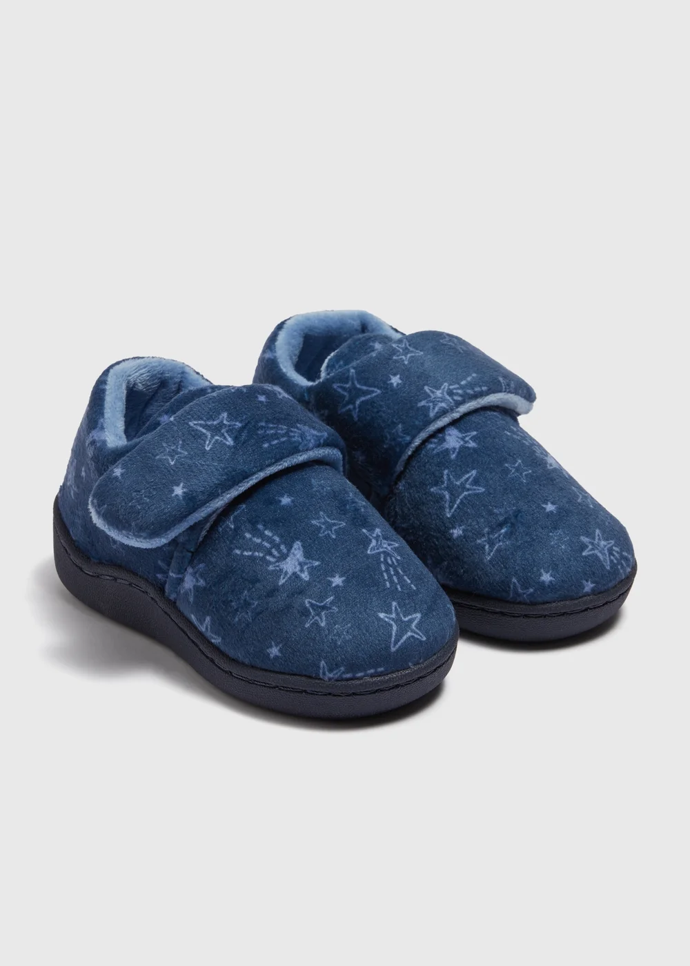 Boys Navy Star Cupsole Slippers (Younger 4-12) - 6 Infant Image 1