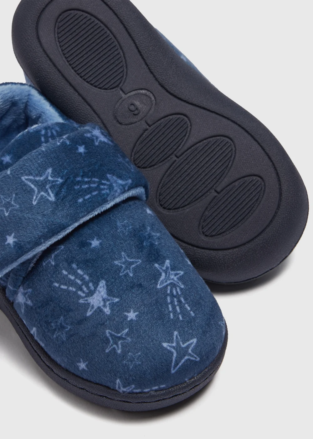 Boys Navy Star Cupsole Slippers (Younger 4-12) - 6 Infant Image 2